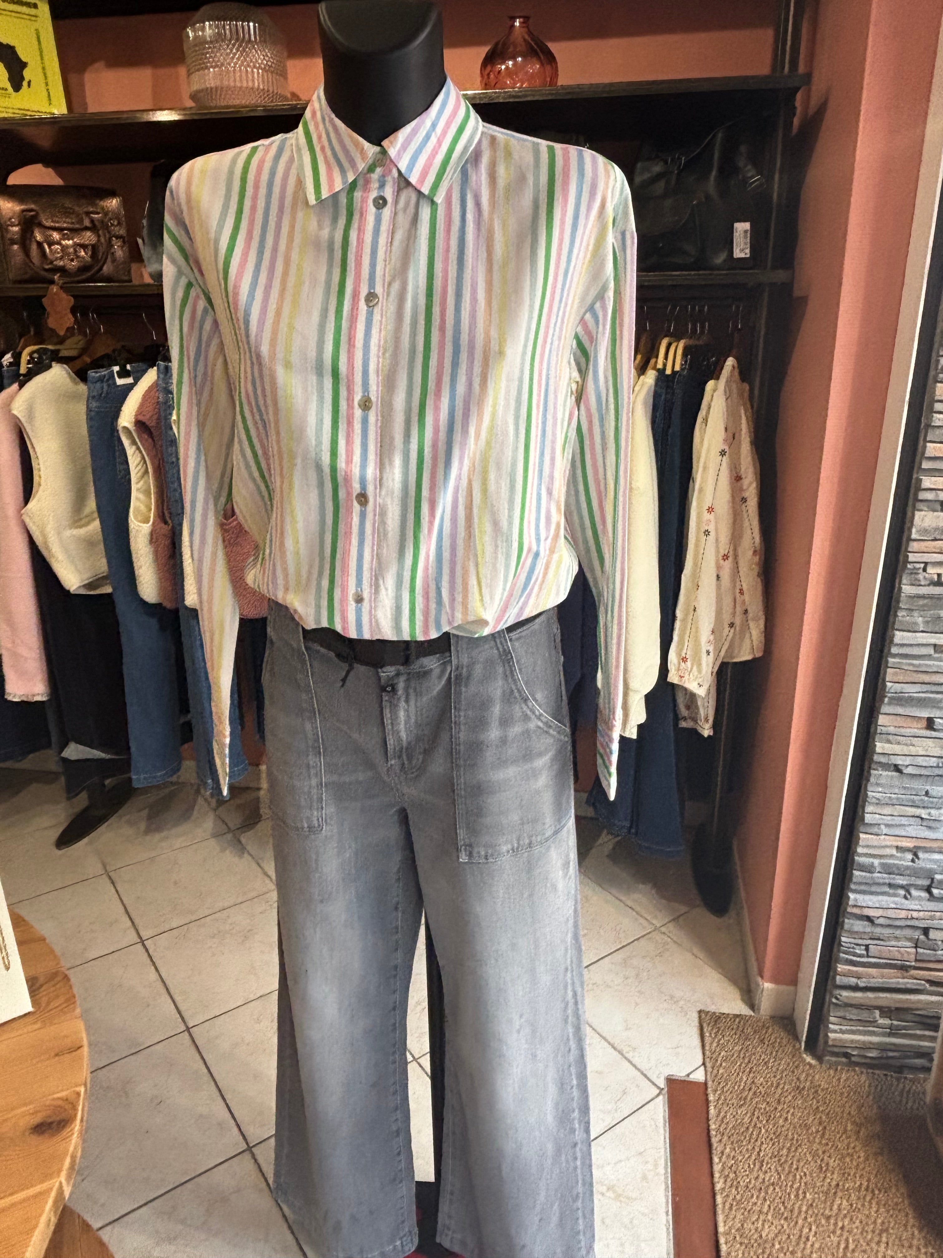 Chemise rayures multicolores - Esprit pastel Bonne Humeur