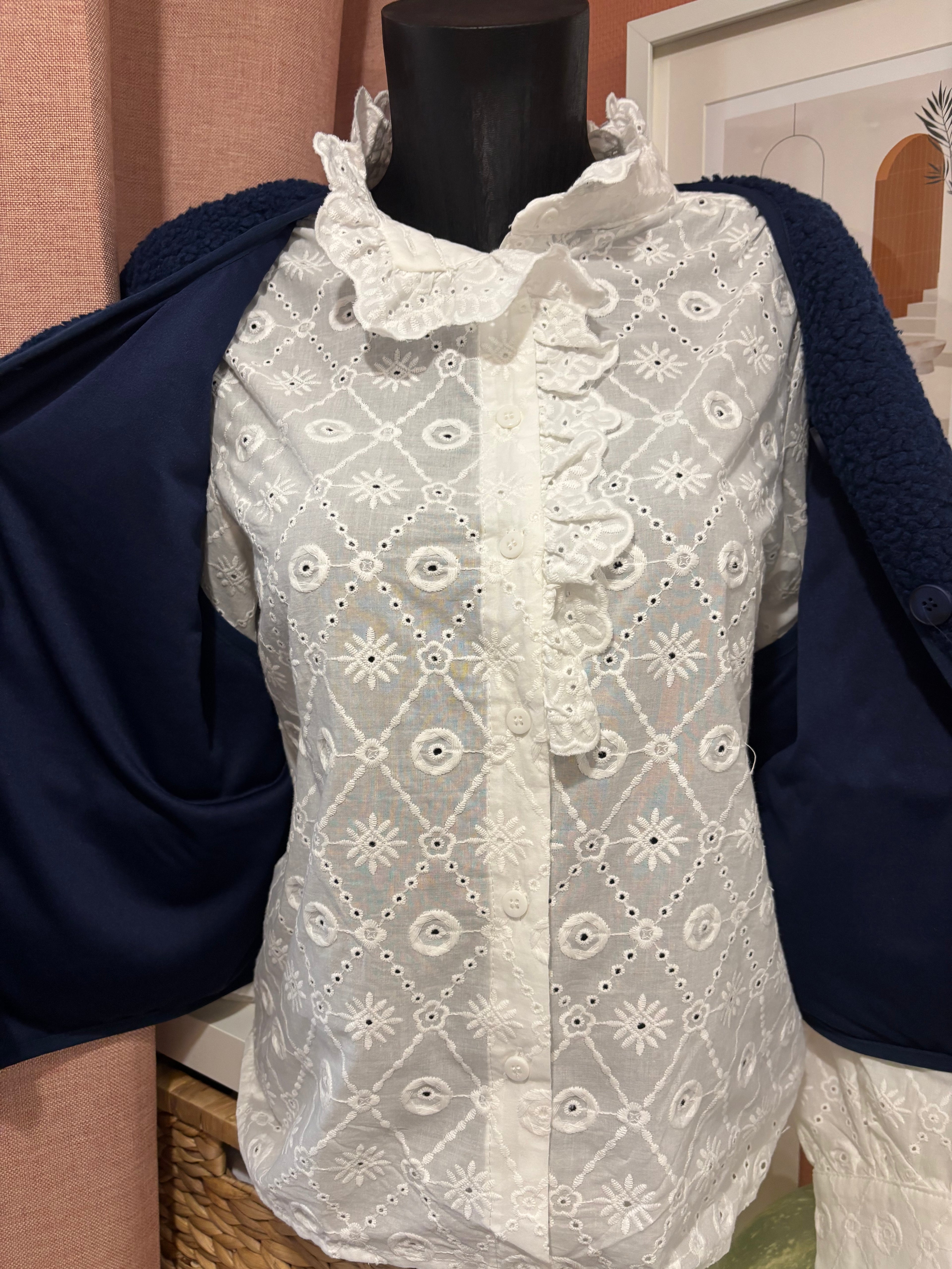 Chemisier Broderie Anglaise - Blanc Romantique