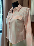 Chemise à rayures rose poudré - Coupe Ajustée Choc